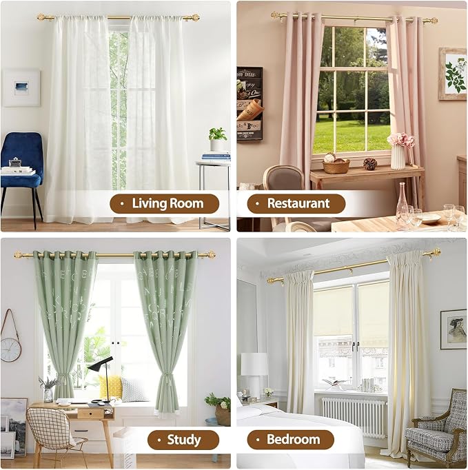 2 Pack Luxury Gold Curtain Rods - Image 7