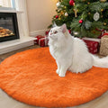 OLANLY Orange Round Rugs for Bedroom by OLANLY