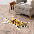 Tiger Print Rug, Animal Printed Small Area Rugs Faux Cowhide Skin Leather by yingda1992