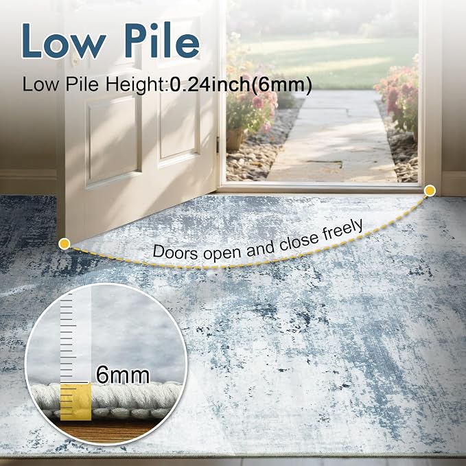 4x6 Ft Area Rugs for Living Room, Soft Non-Slip Washable Rugs Modern Abstract - Image 8