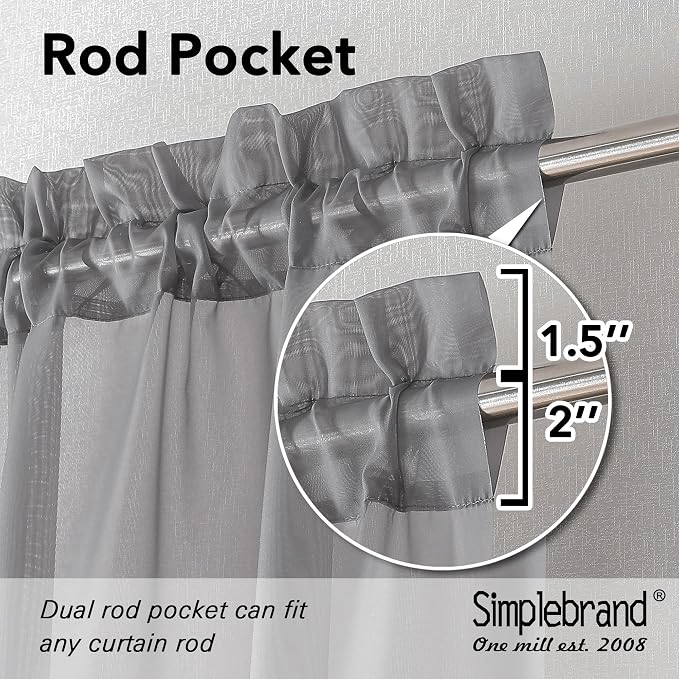 Simplebrand Grey Valances 14 Inches Long - Image 2