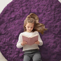 OLANLY Dark Purple Round Rugs for Bedroom by OLANLY