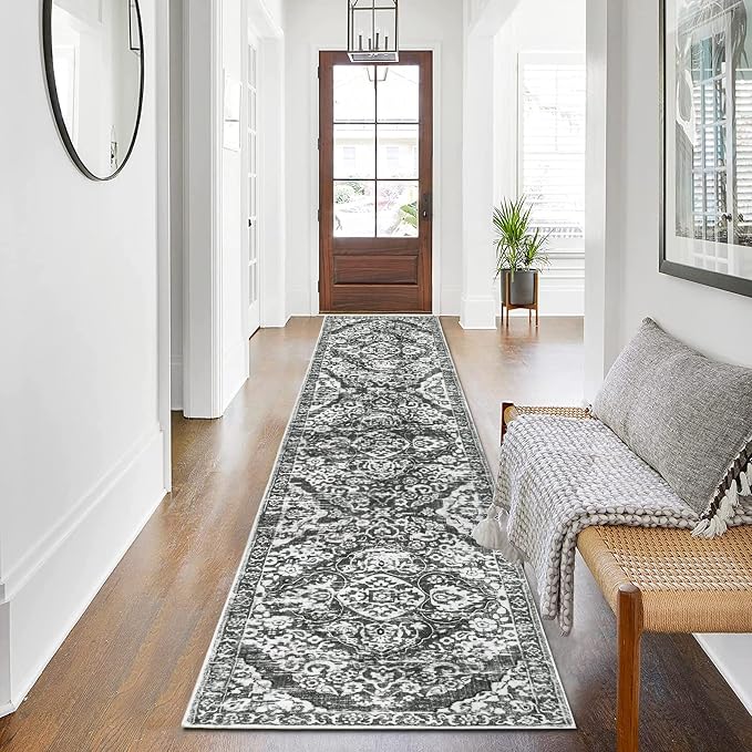 HEBE Hallway Runner Rug 2'x8' Washable Vintage Distressed Area Rugs Non Slip - Image 7