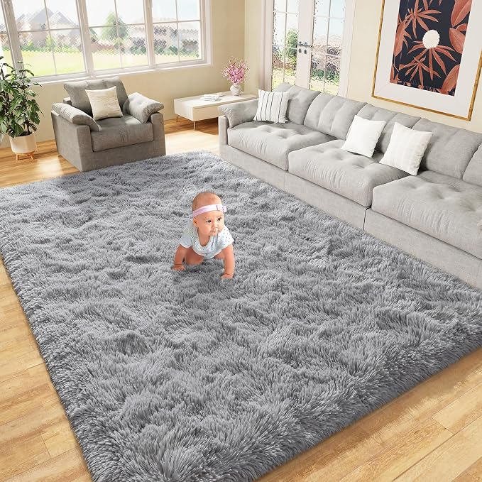 LOCHAS Ultra Soft Indoor Modern Area Rugs Fluffy Living Room Carpets by LOCHAS