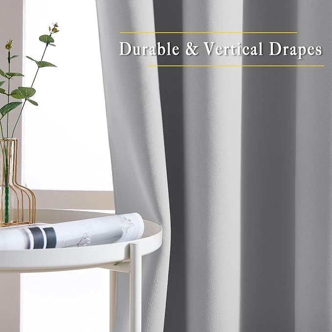 NICETOWN Blackout Silver Grey Living Room Curtains - Image 5
