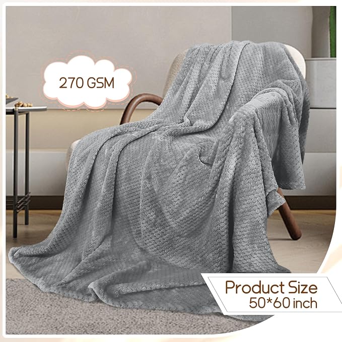 4 Pack Fleece Throw Blankets 50x60 Inches - Image 2