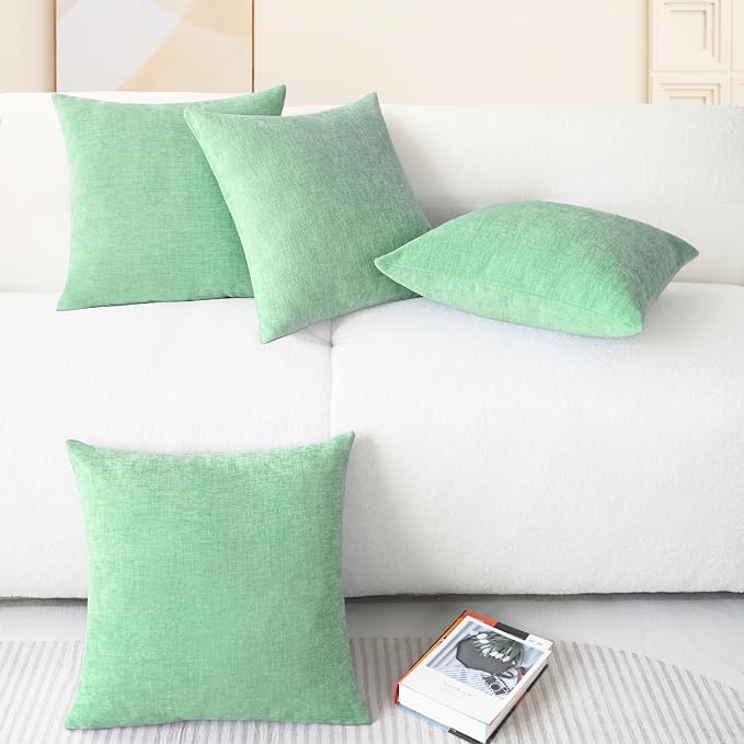 CaliTime Throw Pillow Covers Decorative 18 X 18 Inches Pack of 4 Cozy Chenille - Image 6