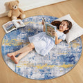 Washable Area Rugs 4ft Non-Slip Modern Abstract Soft by RELEANY