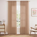 Nanspring Peach Linen Curtains 84 inches Long by Nanspring