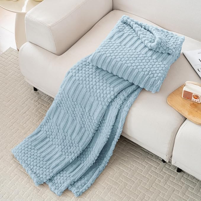 50x70 Inch Blue Throw Blanket - Image 4