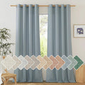 NICETOWN Thick Stone Blue Linen Curtains by NICETOWN