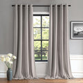 MIULEE Velvet Curtains Silver Light Grey Elegant Grommet Thermal Insulated by MIULEE