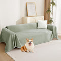 MYSKY HOME Green Sofa Covers Tassel Couch Cover by MYSKYHOME