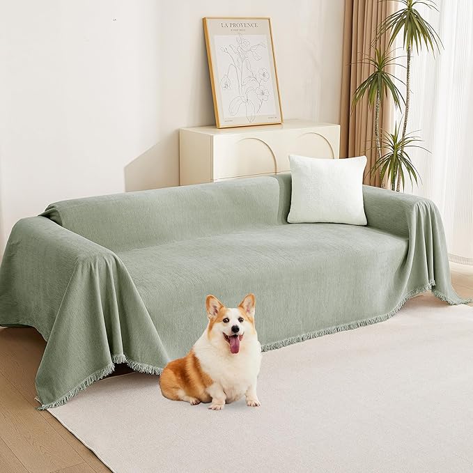 MYSKY HOME Chenille Sofa Slipcovers Sage Green Sofa Covers by MYSKYHOME