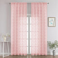 Chyhomenyc Extra Long Blush Pink Sheer Curtains 120 Inch Length 2 Panels Set by Chyhomenyc