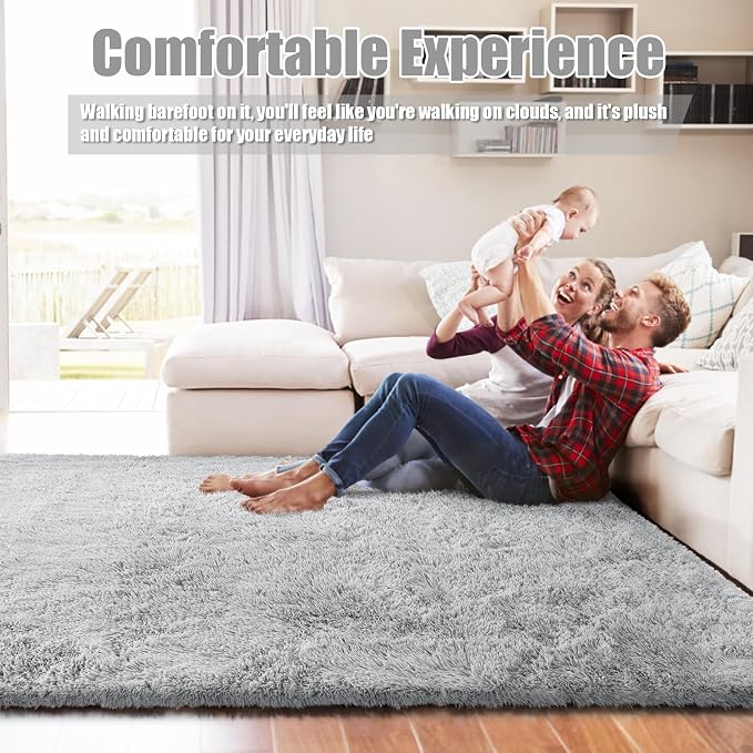 Shag Area Rug for Bedroom 4x6, Soft Fuzzy Rug Non-Shedding Indoor Plush Carpet - Image 5