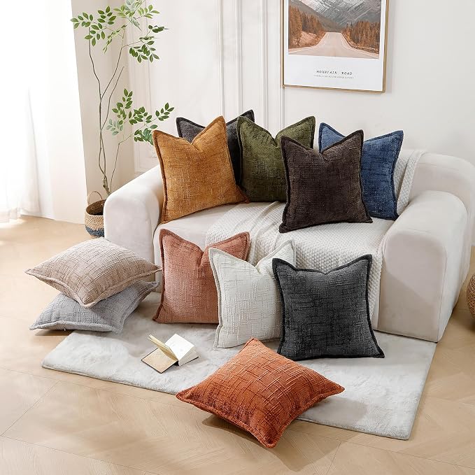 HPUK Fall Chenille Soft Throw Pillow Covers 18x18 Set of 2, Accent Cushion - Image 6