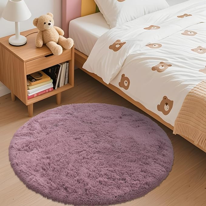 OLANLY Blush Round Rugs for Bedroom - Image 3