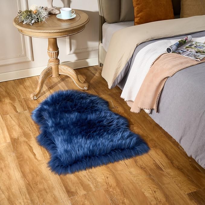 EasyJoy Ultra Soft Fluffy Shaggy Area Rug Faux Fur Rug Chair Cover Seat Pad - Image 4