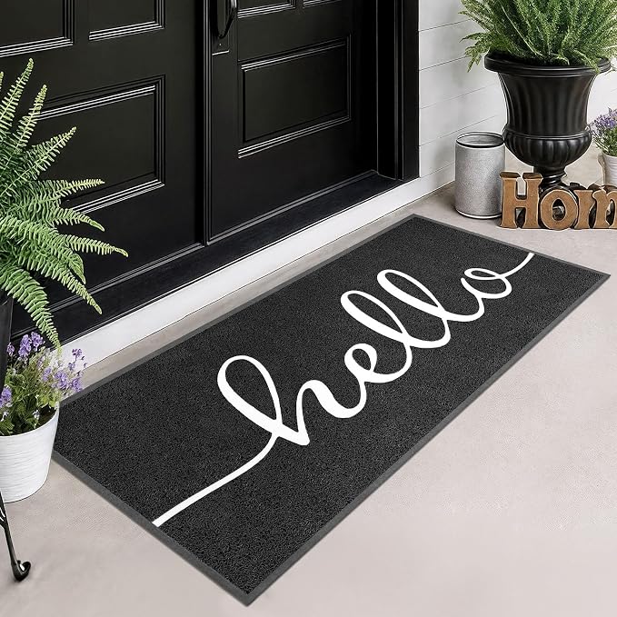 EARTHALL Funny Hello Mats Outside/Inside 59"x24", Front Door Mat Outdoor by EARTHALL