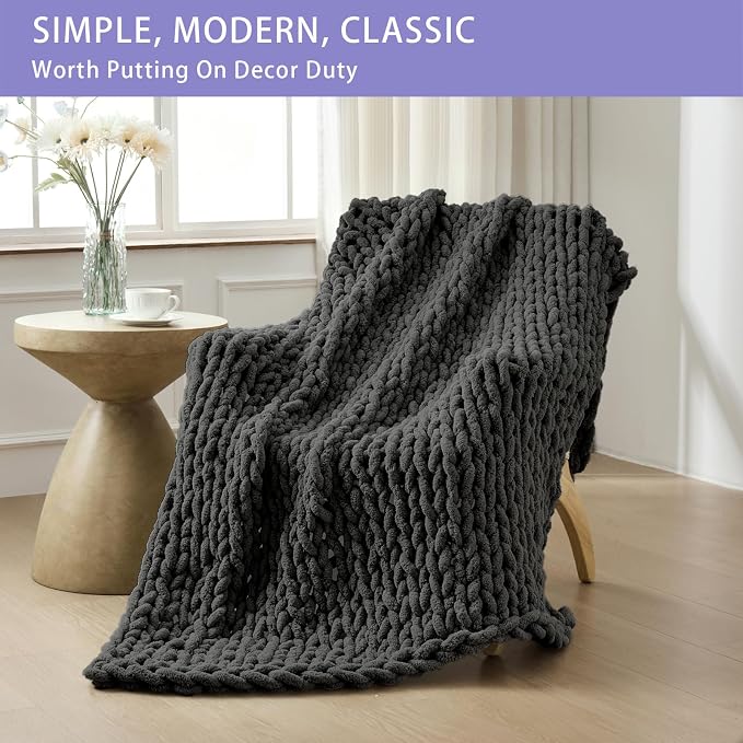 Bigacogo Chunky Knit Throw Blanket - Image 4