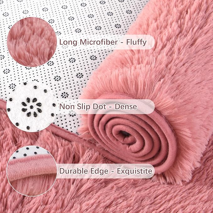 Chicrug Soft Runner Rug for Bedroom Living Room Plush Fluffy Rug 2x6 Feet - Image 2