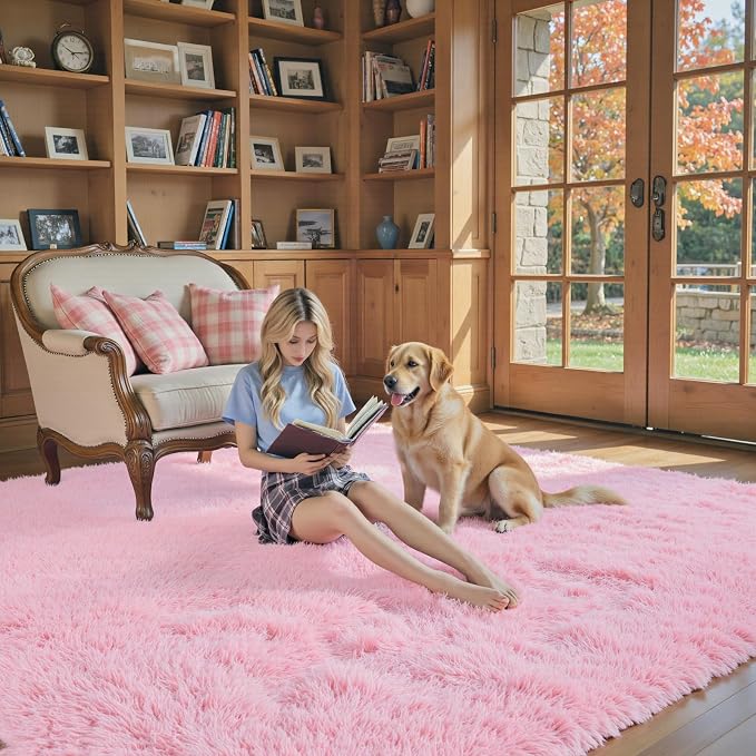 Rugs for Living Room 8x10, Alfombras para Salas Fluffy Shag Large Fuzzy Plush - Image 3