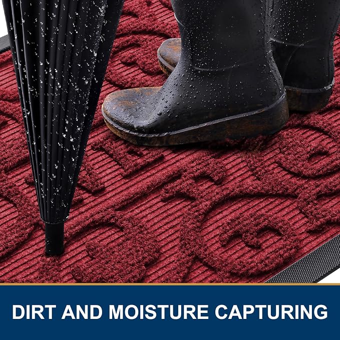 Smiry Welcome Door Mat Outside Entrance, Heavy Duty Trap Dirt and Moisture Easy - Image 3
