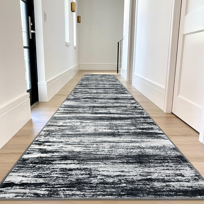 KOZYFLY Modern Abstract Washable Rug Runner 2.6x12 Hallway Rug Runner Non-Slip - Image 3