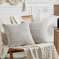 Fancy Homi 2 Packs Neutral Grey Euro Decorative Throw Pillow Covers 26x26 Inch by Fancy+Homi