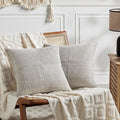 Fancy Homi 2 Packs Neutral Grey Samll Decorative Throw Pillow Covers 12x12 Inch by Fancy+Homi