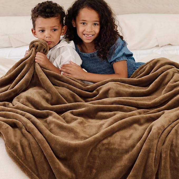 Bedsure GentleSoft Orange Fleece Blankets King Size - Image 6