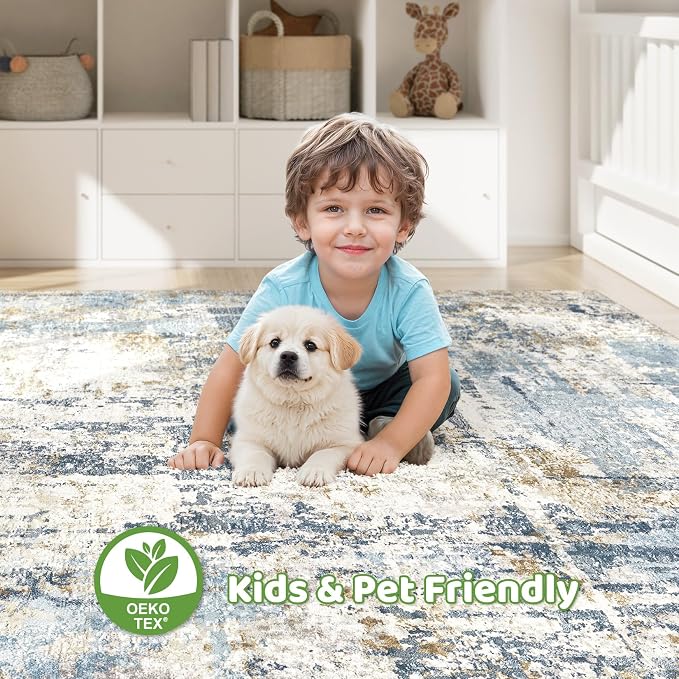 LOONGRUG 8x10 Area Rugs Washable Large Neutral Modern Living Room Rug | - Image 7