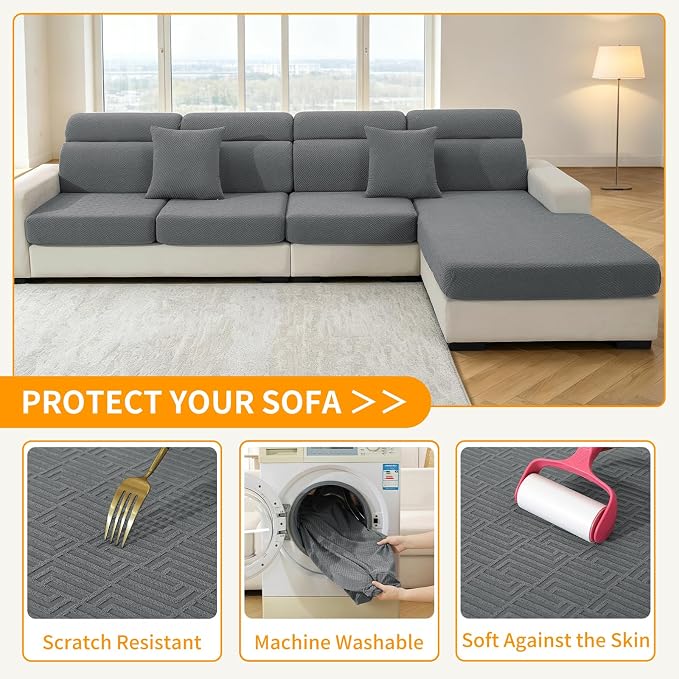 XINEAGE Couch Cushion Covers Seat Cushion Cover Thick Stretch Sofa Slipcovers 3 - Image 6