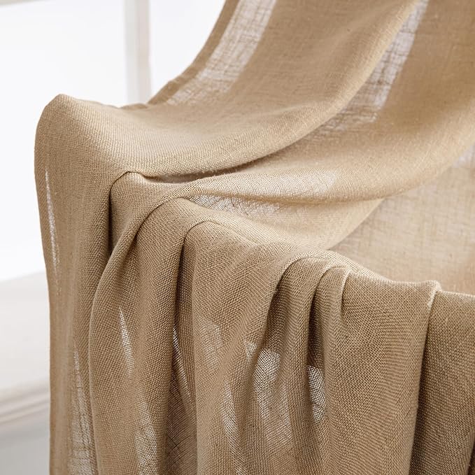 MIULEE Brown Linen Curtains 108 Inches Long - Image 6