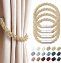 NICEEC 4 Pack Strong Magnetic Curtain Tiebacks Modern Simple Style Drape Tie by NICEEC