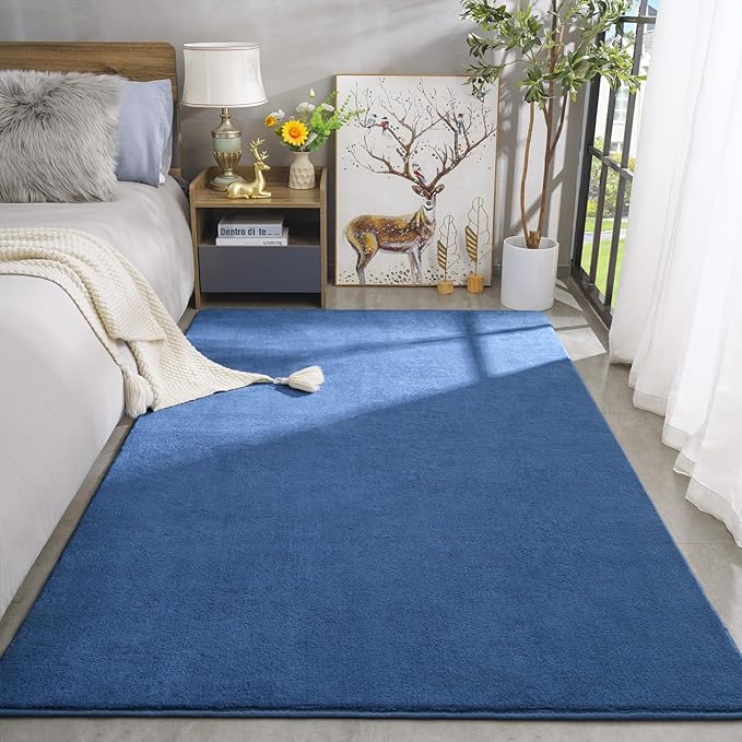 Amearea Large Modern Area Rugs for Bedroom Living Room, 6x9 Feet Blue Thickened - Image 2