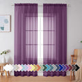 Simplebrand Plum Purple Sheer Curtains 84 Inches Long 2 Panels, Light Filtering by Simplebrand