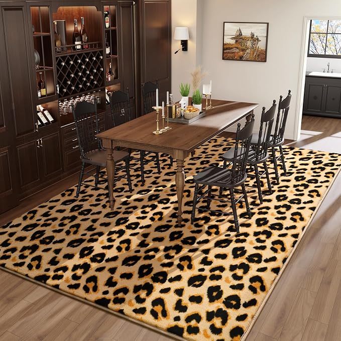 Amearea Soft Leopard Rugs for Bedroom Living Room, 6x9 Modern Cheetah Print - Image 9