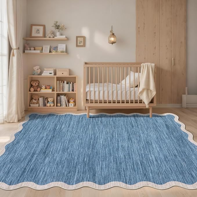 GarveeHome Scalloped Washable Area Rugs 9 x 12 Rug - Image 2