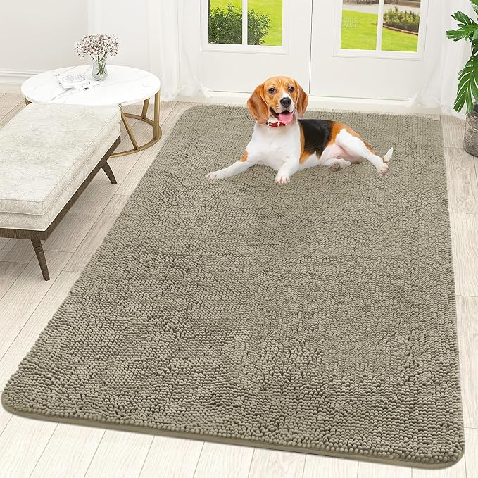 OLANLY Dog Door Mat for Muddy Paws 59x35, Absorbs Moisture and Dirt, Absorbent by OLANLY