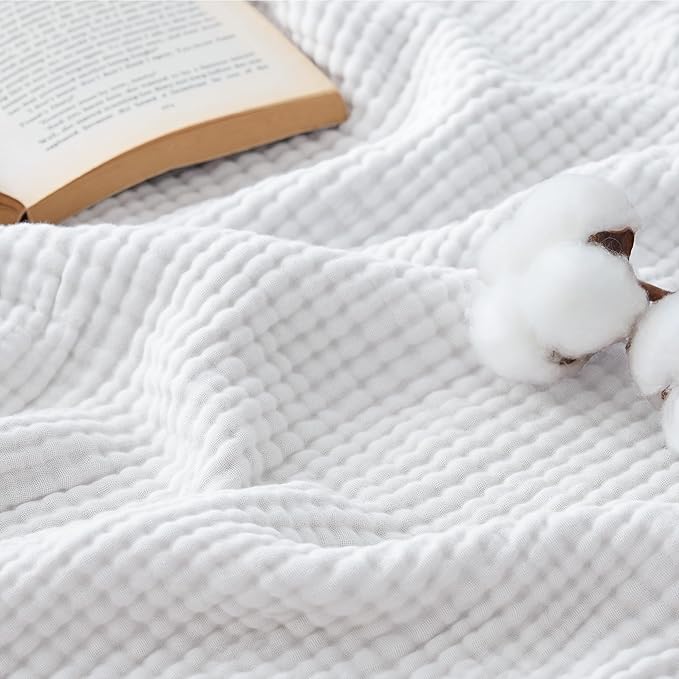 Bedsure 100% Cotton Muslin Throw Blanket Twin XL by BEDSURE
