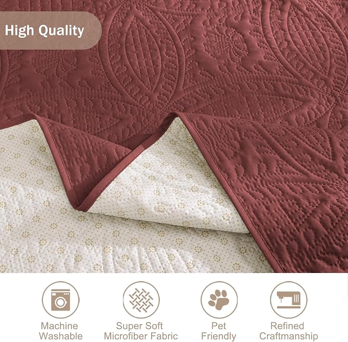 Red Loveseat Covers for 2 Cushion Couch, Water-Repellent Covers for Love Seat - Image 6