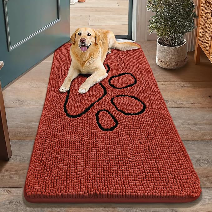 Smiry Dog Door Mat for Muddy Paws, Absorbent Dirt Trapper Non Slip Quick Dry by Smiry