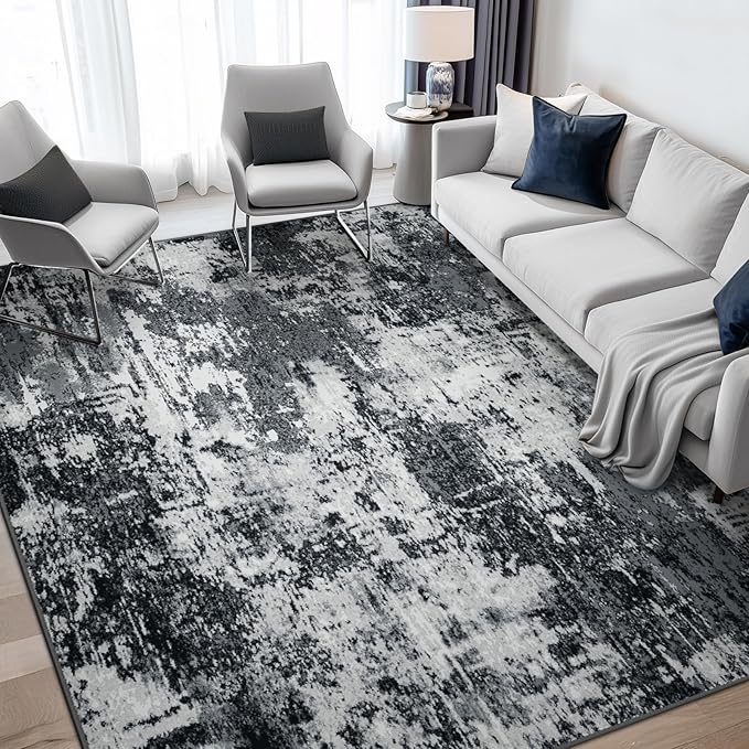 Washable Area Rugs7'x9' Non-Slip Modern Abstract Soft by RELEANY