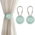 Magnetic Tiebacks for Curtains, 2 Pack Sparkling Crystal Flower Curtain by FOZUBOYO