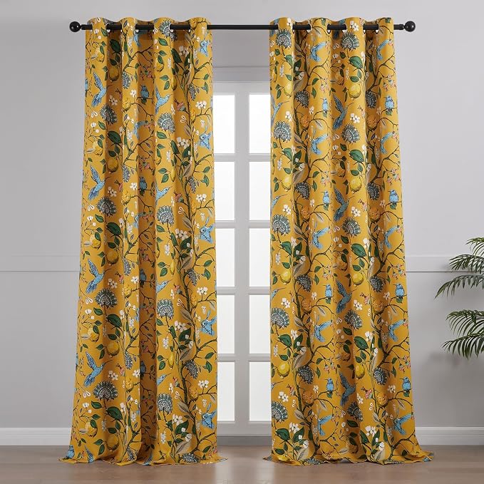 Topfinel Mustard Yellow Luxury Curtains 96 Inches Long - Image 2