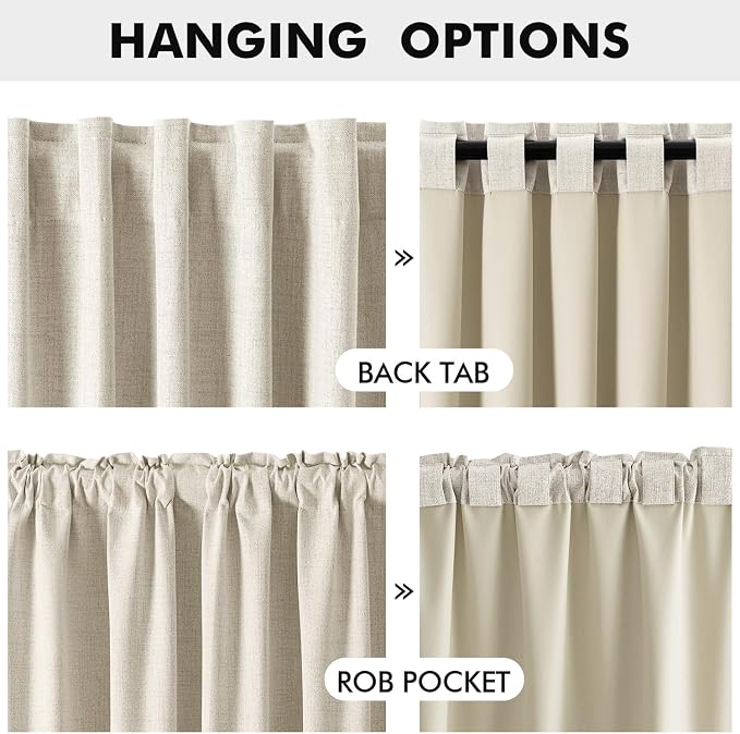 MIULEE 100% Blackout Linen Curtains - Image 5