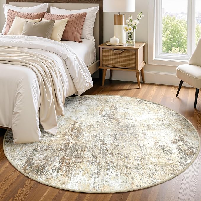 Washable Area Rugs 4ft Non-Slip Modern Abstract Soft - Image 2