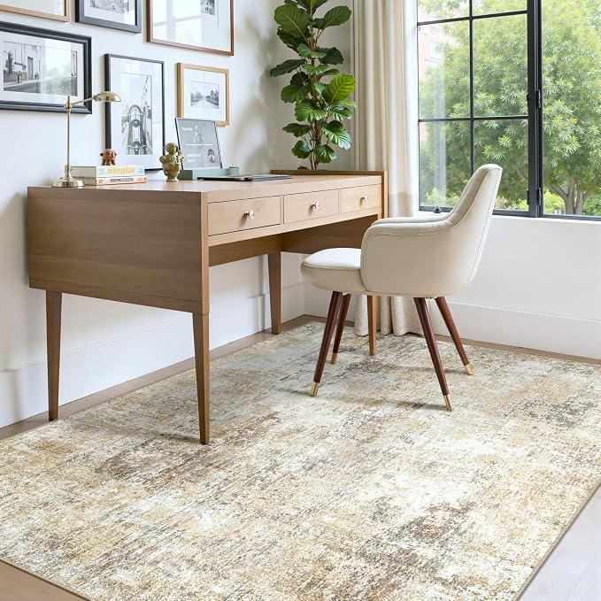 Washable Area Rugs 4'x6' Non-Slip Modern Abstract Soft - Image 4